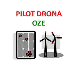 Ikonka pilot drona oze z symbolami dwóch wiatraków