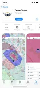 Widok sklepu aplikacji appstore - aplikacja dronetower
