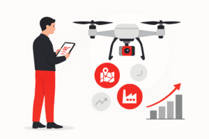 grafika na której człowiek dobiera drona do procesu