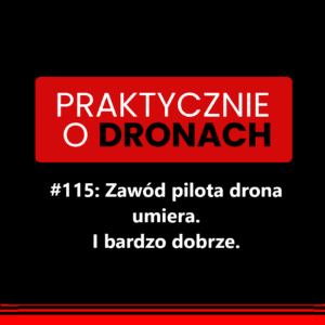 czarno czerwona etykieta z tytułem odcinka białą czcionką