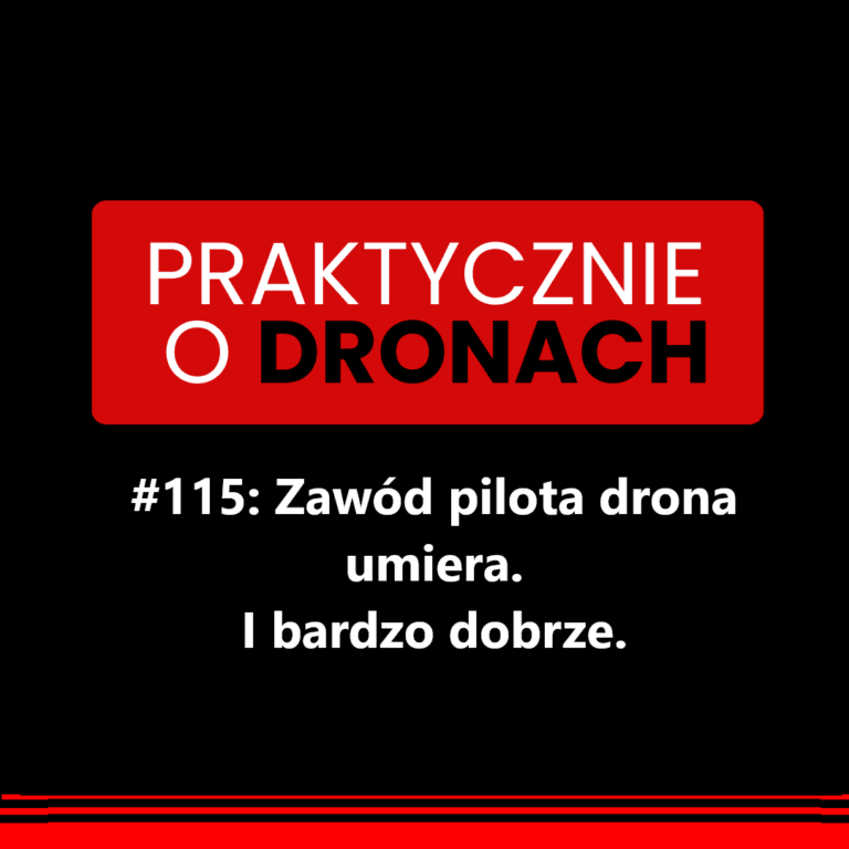 czarno czerwona etykieta z tytułem odcinka białą czcionką